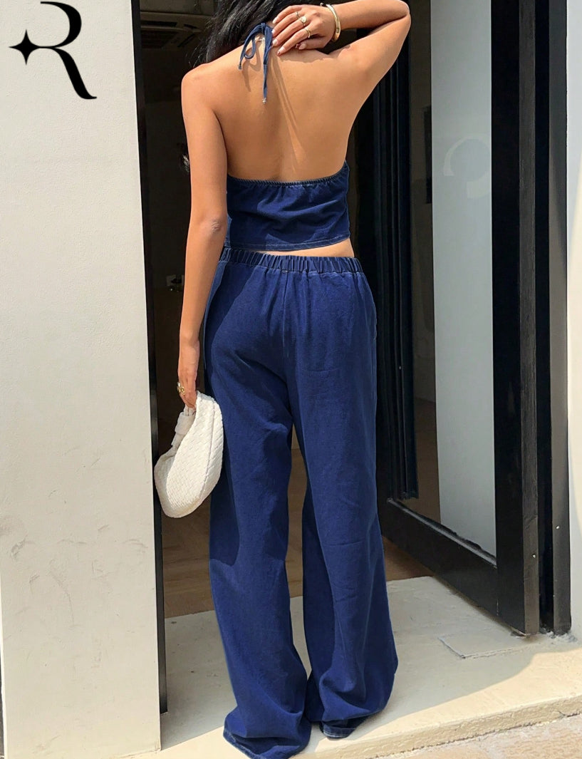 Conjunto "Halter Índigo"